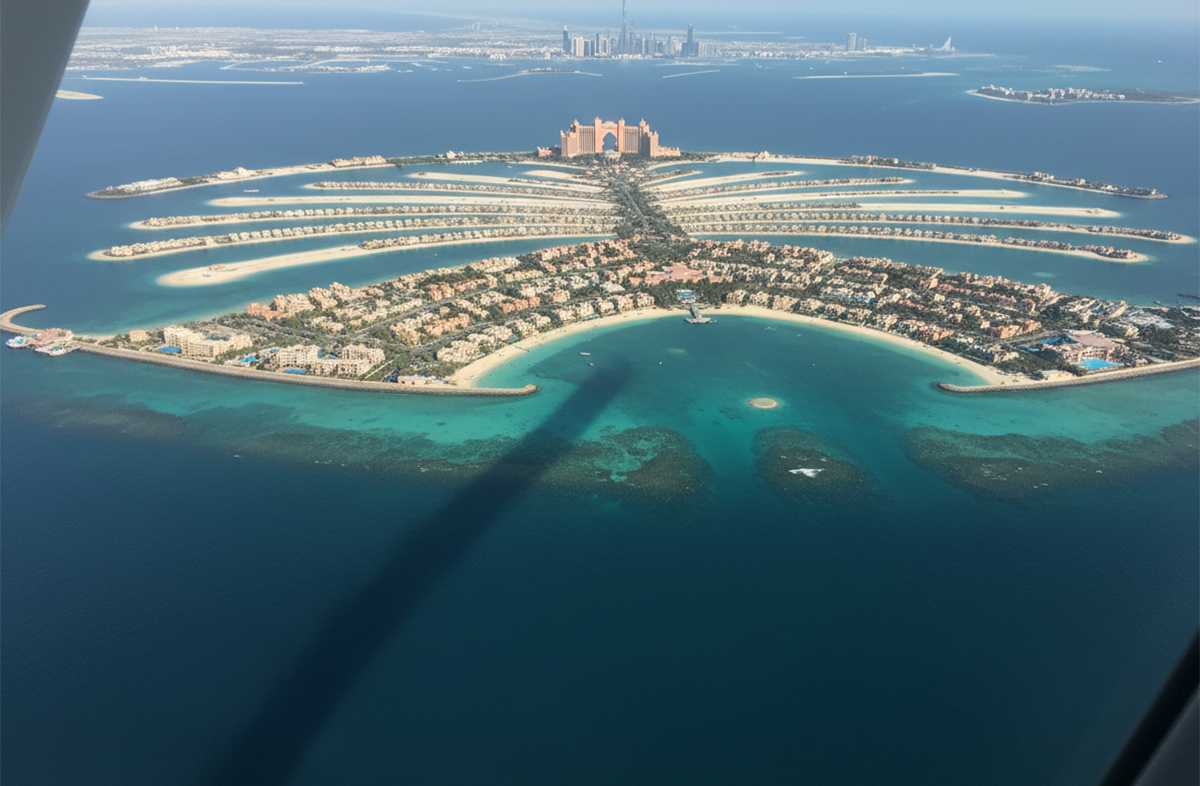 Palm Jumeirah aerial view from seaplane Dubai.jpg