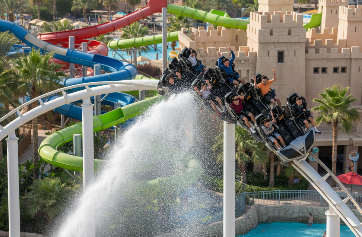 Thrilling water slides at Yas Waterworld Abu Dhabi.jpg