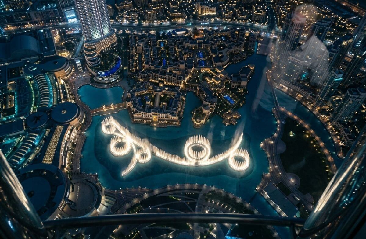 Burj Khalifa Night City Lights View From Top