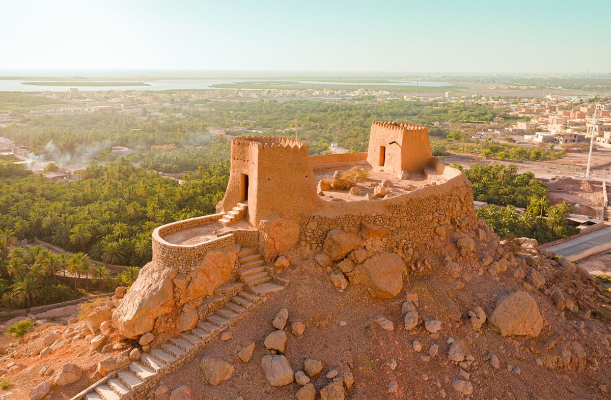 Dhayah Fort Sunset Top View