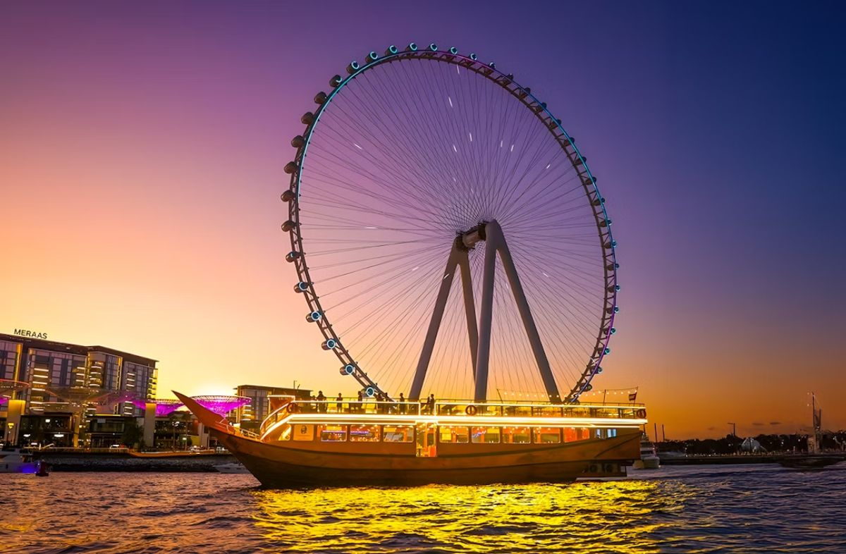 Dhow Cruise Dubai Marina Waterfront View
