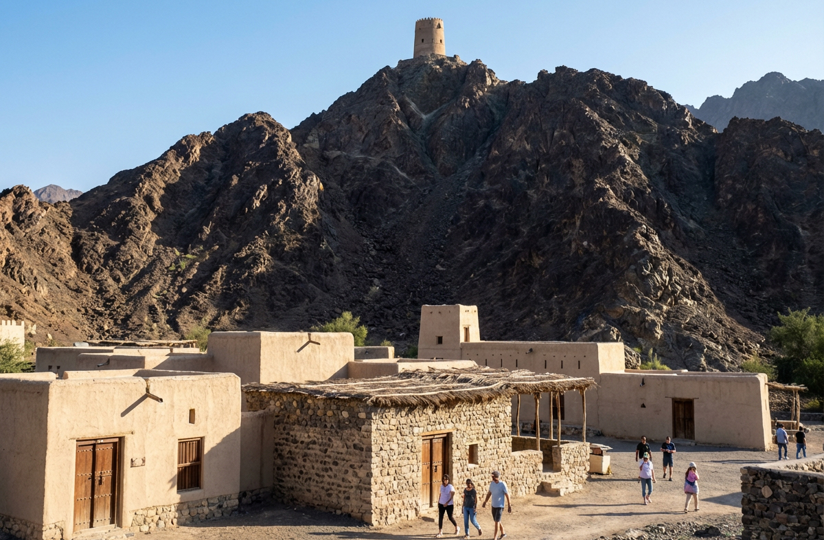 Hatta Heritage Village Visitors Walking
